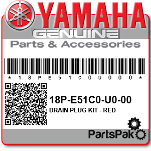 Yamaha 18P-E51C0-U0-00 Drain Plug Kit - Red; 18PE51C0U000