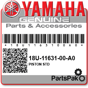 Yamaha 4J2-11631-00-A0 Piston Standard; New # 18U-11631-00-A0
