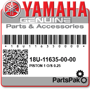 Yamaha 18U-11635-00-00 Piston 1 Oversized 0.25; 18U116350000