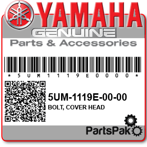 Yamaha 5UM-1119E-00-00 Bolt, Cover Head; 5UM1119E0000