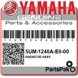 Yamaha 5UM-1240A-E0-00 Radiator Assembly; 5UM1240AE000