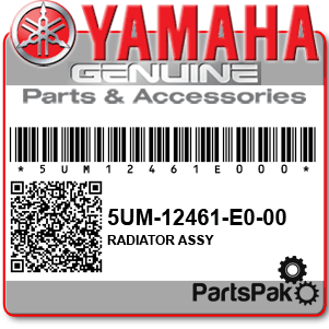 Yamaha 5UM-12461-E0-00 Radiator Assembly; 5UM12461E000