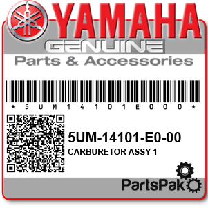 Yamaha 5UM-14101-E0-00 Carburetor Assembly 1; New # 5UM-14101-E3-00