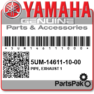 Yamaha 5UM-14611-10-00 Pipe, Exhaust 1; 5UM146111000