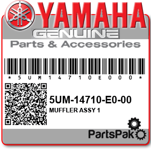 Yamaha 5UM-14710-E0-00 Muffler Assembly 1; 5UM14710E000