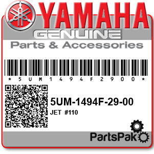 Yamaha 5UM-1494F-29-00 Jet #110; 5UM1494F2900