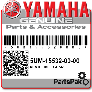 Yamaha 5UM-15532-00-00 Plate, Idle Gear; 5UM155320000