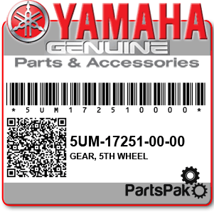 Yamaha 5UM-17251-00-00 Gear, 5th Wheel; 5UM172510000
