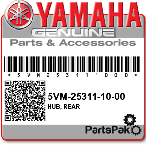 Yamaha 5VM-25311-00-00 Hub, Rear; New # 5VM-25311-10-00