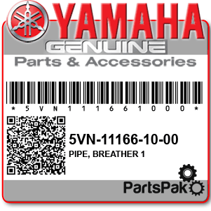 Yamaha 5VN-11166-10-00 Pipe, Breather 1; 5VN111661000
