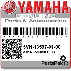 Yamaha 5VN-13597-00-00 Joint, Carburetor 3; New # 5VN-13597-01-00