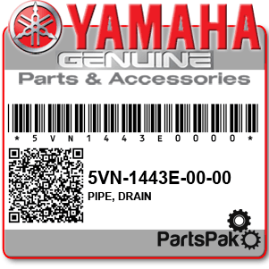 Yamaha 5VN-1443E-00-00 Pipe, Drain; 5VN1443E0000
