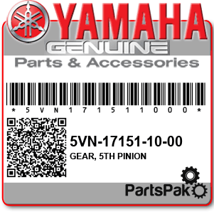 Yamaha 5VN-17151-10-00 Gear, 5th Pinion; 5VN171511000