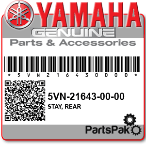 Yamaha 5VN-21643-00-00 Stay, Rear; 5VN216430000