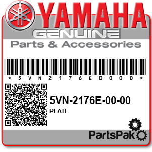 Yamaha 5VN-2176E-00-00 Plate; 5VN2176E0000