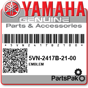 Yamaha 5VN-2417B-20-00 Emblem; New # 5VN-2417B-21-00