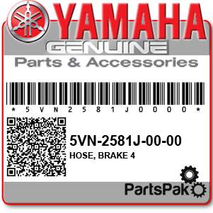 Yamaha 5VN-2581J-00-00 Hose, Brake 4; 5VN2581J0000