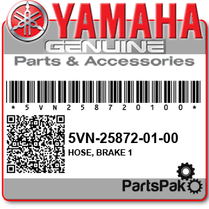 Yamaha 5VN-25872-00-00 Hose, Brake 1; New # 5VN-25872-01-00