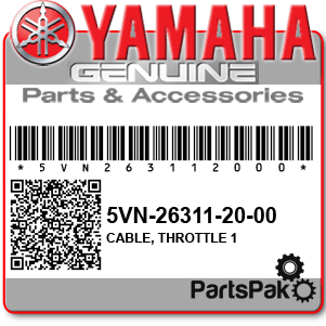 Yamaha 5VN-26311-20-00 Cable, Throttle 1; 5VN263112000