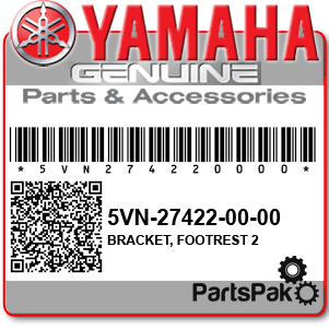Yamaha 5VN-27422-00-00 Bracket, Footrest 2; 5VN274220000