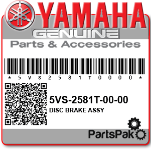 Yamaha 5VS-2581T-00-00 Disk Brake Assembly; New # 5VS-2581T-01-00