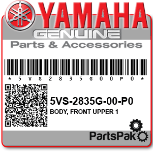 Yamaha 5VS-2835G-00-P0 Body, Front Upper 1; New # 5VS-2835G-01-P0