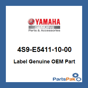 Yamaha 4S9-E5411-10-00 Label; 4S9E54111000