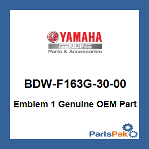 Yamaha BDW-F163G-30-00 Emblem 1; BDWF163G3000