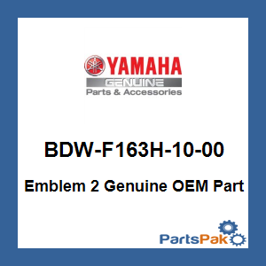 Yamaha BDW-F163H-10-00 Emblem 2; BDWF163H1000