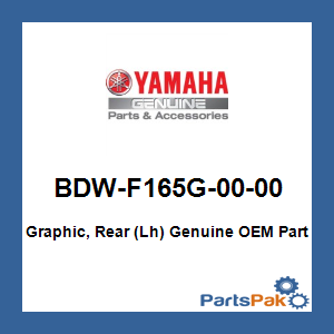 Yamaha BDW-F165G-00-00 Graphic, Rear (Lh); BDWF165G0000