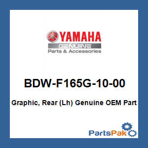Yamaha BDW-F165G-10-00 Graphic, Rear (Lh); BDWF165G1000
