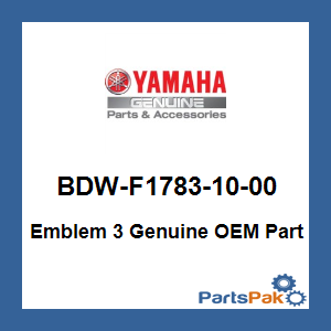 Yamaha BDW-F1783-10-00 Emblem 3; BDWF17831000
