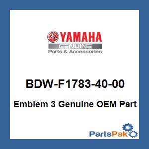Yamaha BDW-F1783-40-00 Emblem 3; BDWF17834000