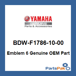 Yamaha BDW-F1786-10-00 Emblem 6; BDWF17861000