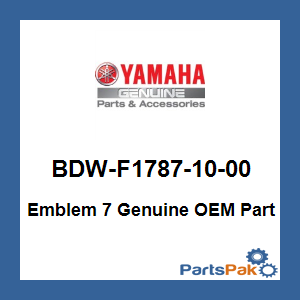 Yamaha BDW-F1787-10-00 Emblem 7; BDWF17871000