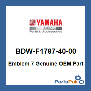 Yamaha BDW-F1787-40-00 Emblem 7; BDWF17874000