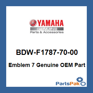 Yamaha BDW-F1787-70-00 Emblem 7; BDWF17877000