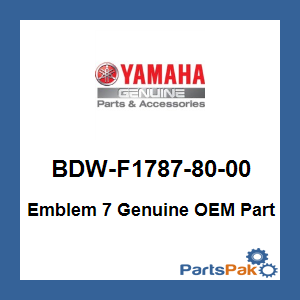 Yamaha BDW-F1787-80-00 Emblem 7; BDWF17878000