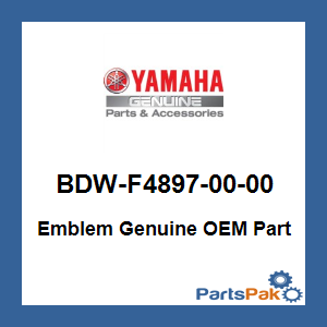 Yamaha BDW-F4897-00-00 Emblem; BDWF48970000
