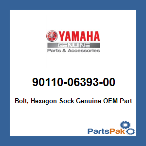 Yamaha 90110-06393-00 Bolt, Hexagon Sock; 901100639300