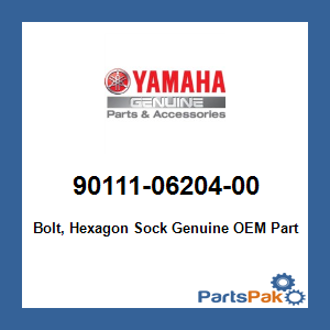 Yamaha 90111-06204-00 Bolt, Hexagon Sock; 901110620400