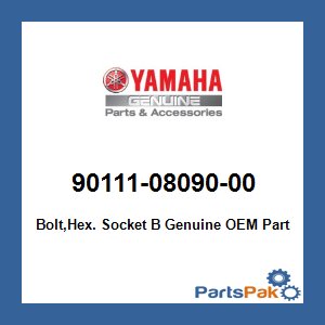 Yamaha 90111-08090-00 Bolt,Hex. Socket B; 901110809000