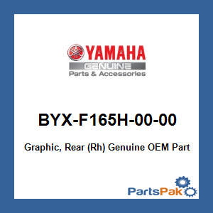 Yamaha BYX-F165H-00-00 Graphic, Rear (Rh); BYXF165H0000