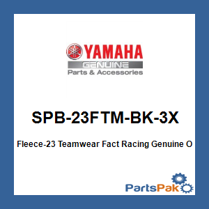 Yamaha SPB-23FTM-BK-3X Fleece-23 Teamwear Fact Racing; SPB23FTMBK3X