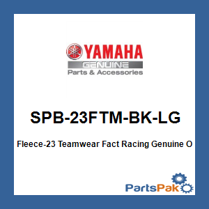 Yamaha SPB-23FTM-BK-LG Fleece-23 Teamwear Fact Racing; SPB23FTMBKLG
