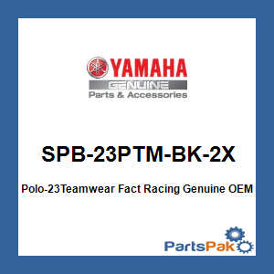 Yamaha SPB-23PTM-BK-2X Polo-23Teamwear Fact Racing; SPB23PTMBK2X