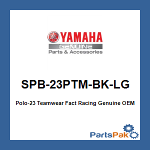 Yamaha SPB-23PTM-BK-LG Polo-23 Teamwear Fact Racing; SPB23PTMBKLG