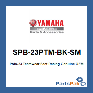 Yamaha SPB-23PTM-BK-SM Polo-23 Teamwear Fact Racing; SPB23PTMBKSM