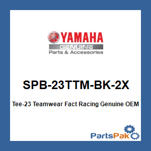 Yamaha SPB-23TTM-BK-2X Tee-23 Teamwear Fact Racing; SPB23TTMBK2X