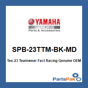 Yamaha SPB-23TTM-BK-MD Tee-23 Teamwear Fact Racing; SPB23TTMBKMD